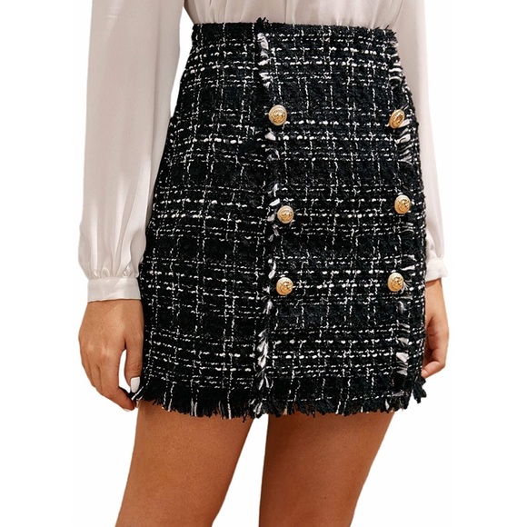 Plaid tweed mini skirt - Picture 2 of 5